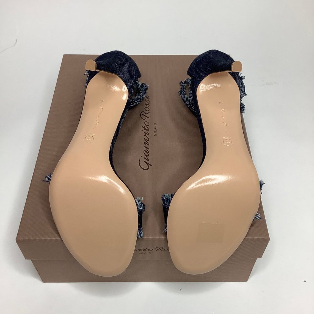 Gianvito Rossi Lola Blue Denim Sandals Women’s Size 40 - Picture 4 of 4
